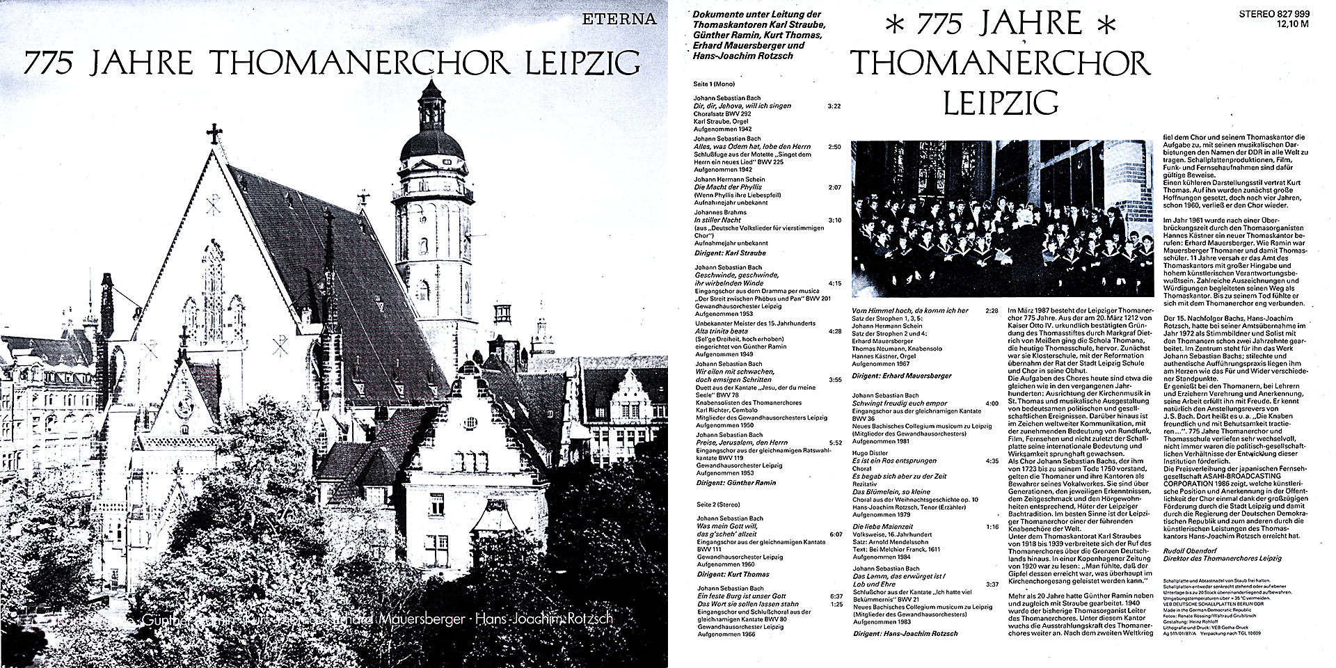 775 Jahre Thomanerchor Leipzig